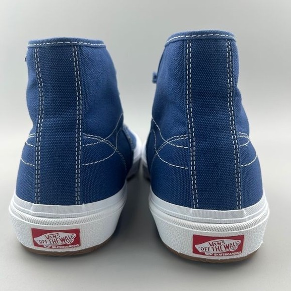 Vans Gilbert Crockett High Decon Men Size 9.5 Blue White Canvas Skate Shoes NEW - Picture 4 of 6